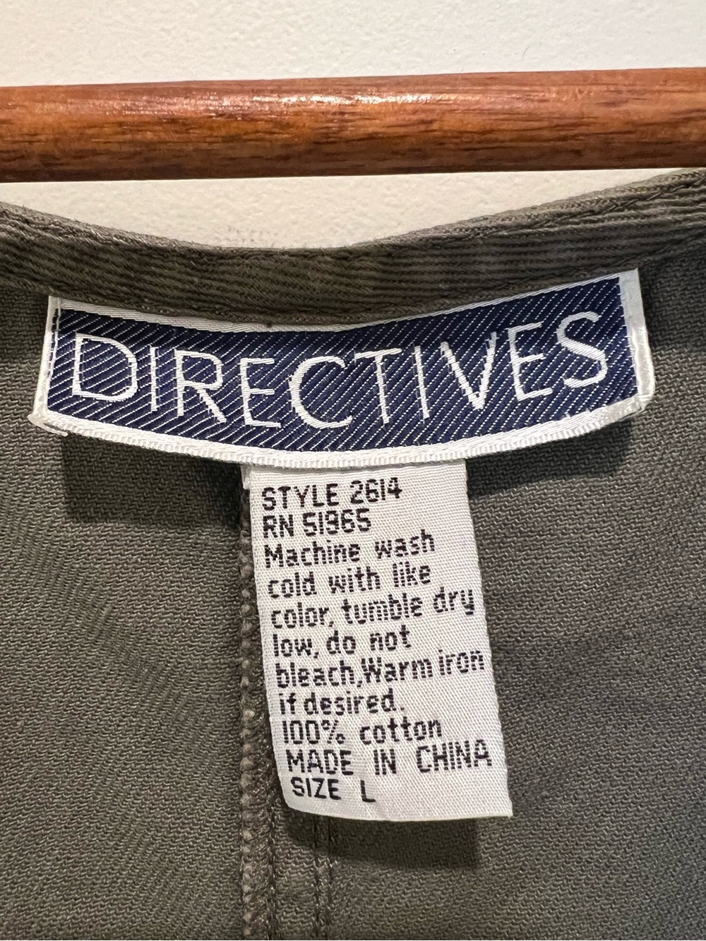 Vintage Dress Jumper Buttons Pockets Directives Brand 100% Cotton Size Large - Picture 5 of 6